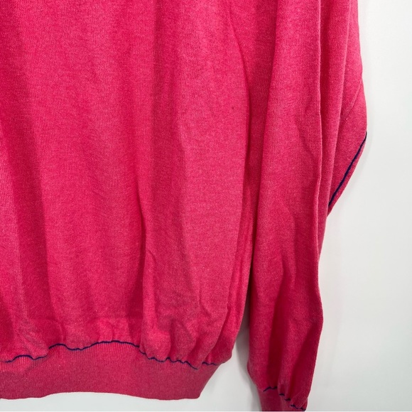 Peter Millar Cotton Cashmere Corded Contrast Quarter Zip Pullover Sweater XL - Picture 6 of 9